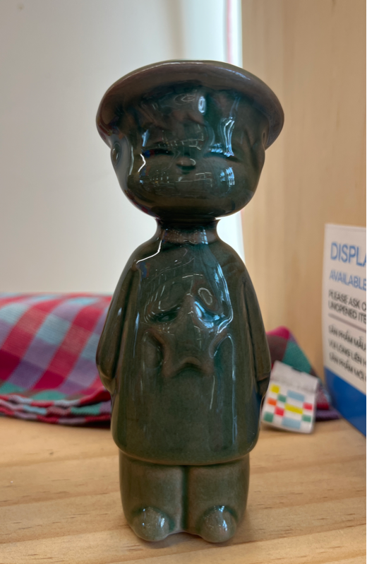 Ceramic statue: Vietnamese Boy - Teal