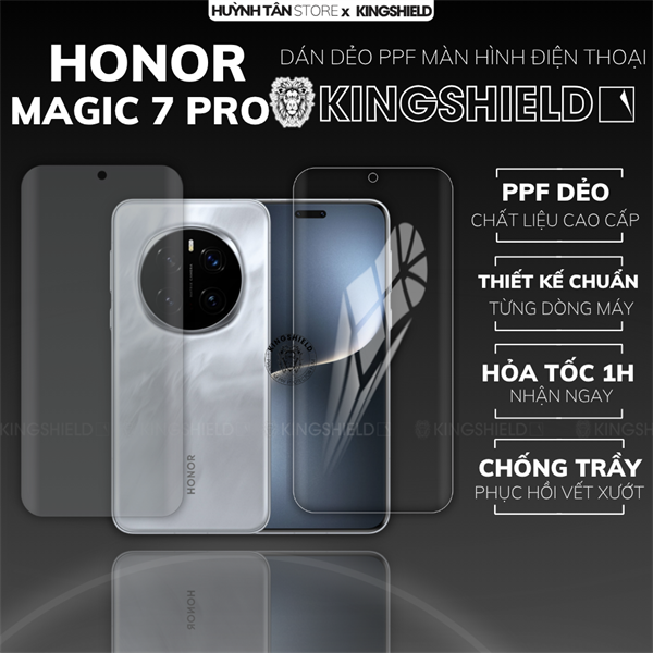 Dán PPF HONOR MAGIC 7 PRO MÀN HÌNH NHÁM chống trầy xướt ít bám vân tay KINGSHIELD
