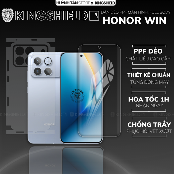 Dán PPF HONOR WIN MÀN HÌNH NHÁM chống trầy xướt ít bám vân tay KINGSHIELD
