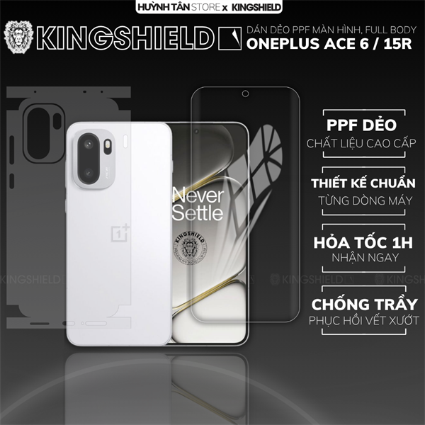 Dán PPF ONEPLUS ACE 6 / 15R MÀN HÌNH TRONG chống trầy xướt ít bám vân tay KINGSHIELD