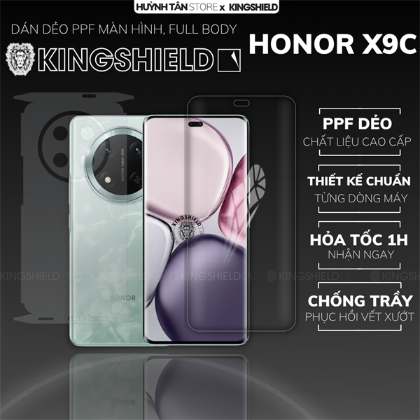 Dán PPF HONOR X9C FULL BODY nhám chống trầy xướt ít bám vân tay KINGSHIELD