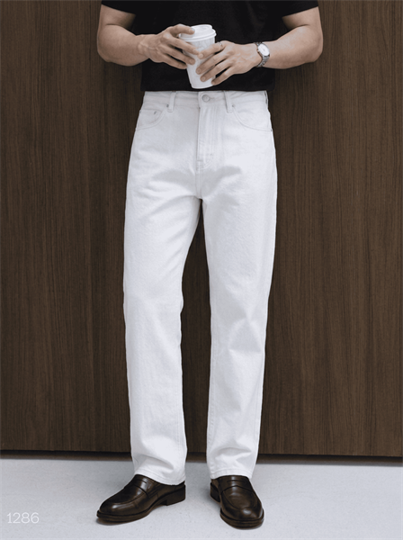 Quần Jean dài Suông (Baggy) trắng Offwhite 1286