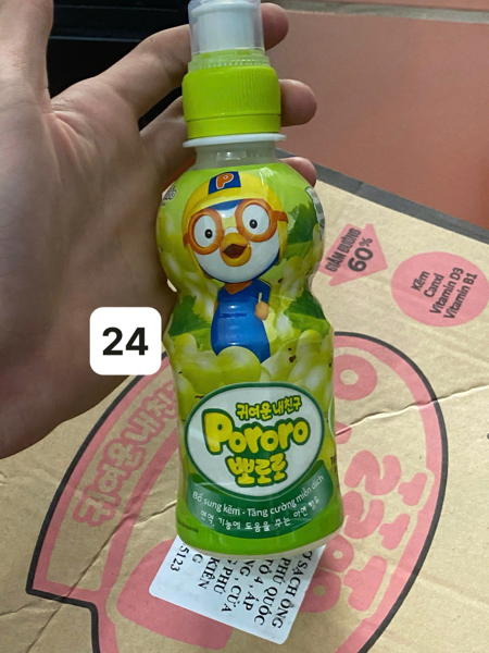 Paldo - Pororo dạng chai hương vị nho sữa (235 ml * 24 chai)