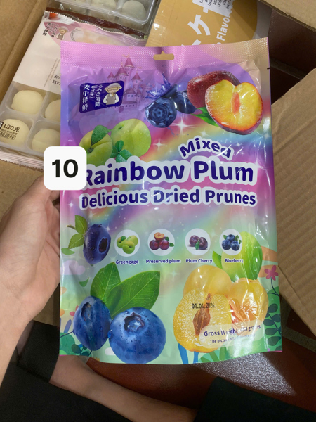 Umiki - Ô mai hỗn hợp cầu vồng Rainbow Plum (408gr * 24gói)