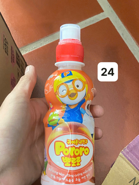 Paldo - Pororo dạng chai hương vị đào (235 ml * 24 chai).