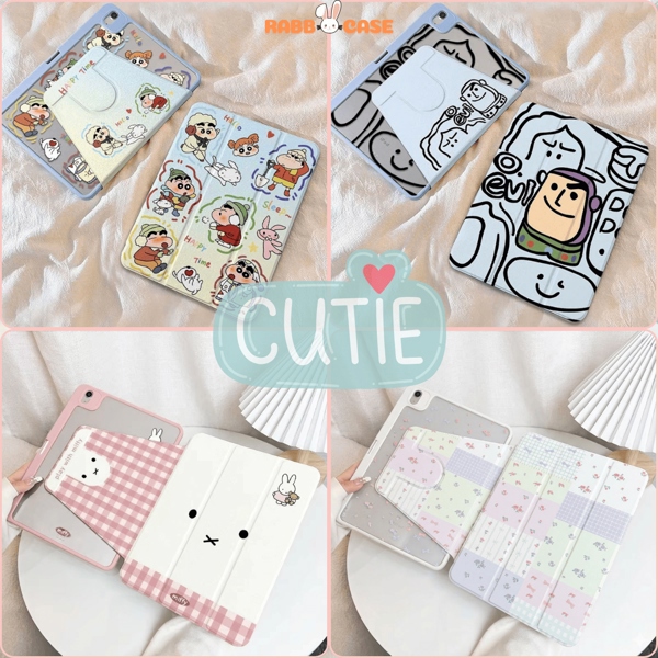 Bao da iPad xoay 360 độ,hoạ tiết HOẠT HÌNH, CUTE, mặt lưng chống ố Mini 6 | Mini 7