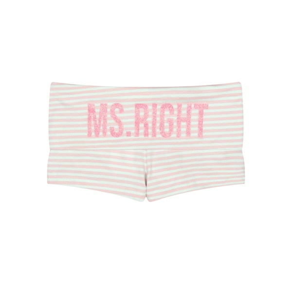 Short Gập Lai TWENTI Sọc Ngang In Chữ Ms Right - MS RIGHT Hồng - Freesize