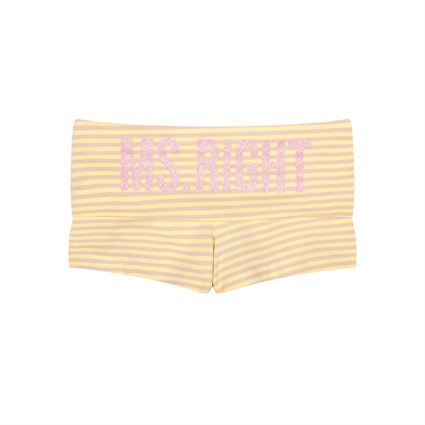 Short Gập Lai TWENTI Sọc Ngang In Chữ Ms Right - MS RIGHT Vàng - Freesize