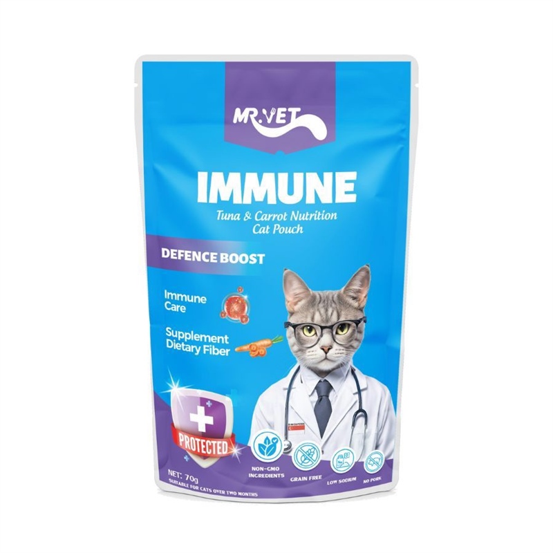 Pate Mr.Vet Immune tăng đề kháng vị Cá ngừ & Cà rốt 70g