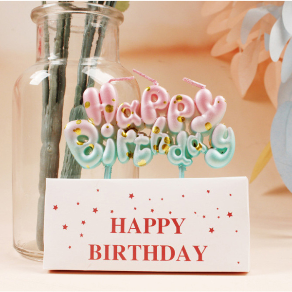 Nến nhũ béo chữ HAPPY BIRTHDAY