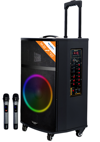 Loa kéo di động Soundmax M33 (2 Micro/ Bluetooth/ AUX/ Jack 3.5mm/ TF Card/ USB)