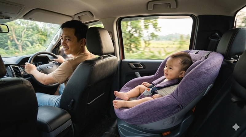 Ghế ngồi ô tô Combi Primturn xoay 360 độ
