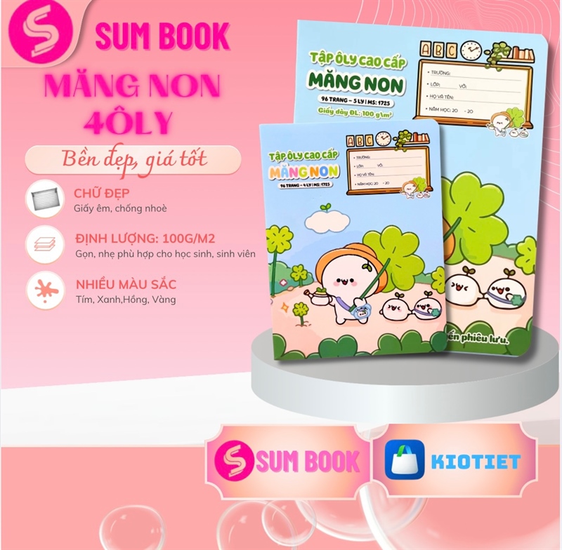 Vở Măng Non 4 Ôly Nhỏ, To 96 Trang, 100g