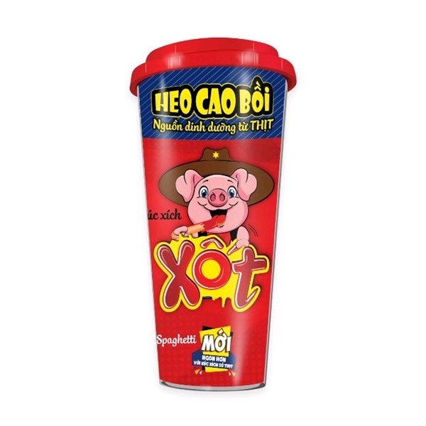 Xúc xích tiệt trùng Heo cao bồi xốt spagetti ( 3 cây × 13gr + 1 gói xốt 12gr)