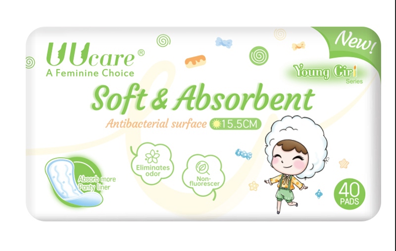 BVS Kháng khuẩn UUCARE YOUNG GIRL (Soft & Absorbent) (Loại hàng ngày 15.5cm, Gói 40 miếng) - Singapore