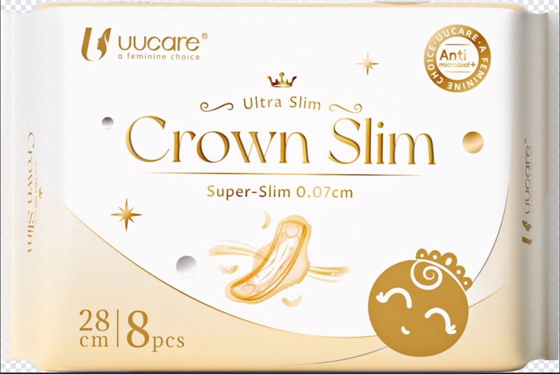 BVS kháng khuẩn siêu mỏng UUCARE CROWN SLIM (Ngày và đêm 28cm, Gói 8 miếng) - Singapore