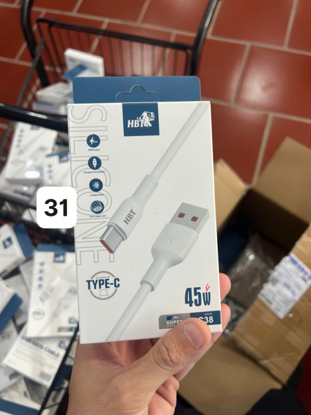 Dây cáp sạc điện thoại C38 Type C 45W dài 1m