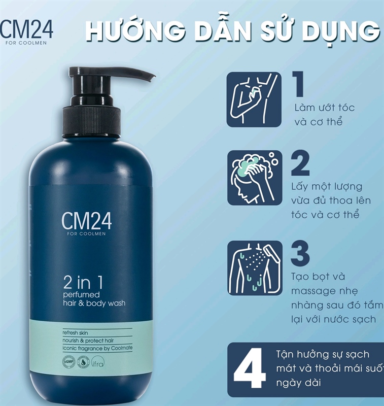 Tắm gội Hương nước Hoa 2 trong 1 cho nam