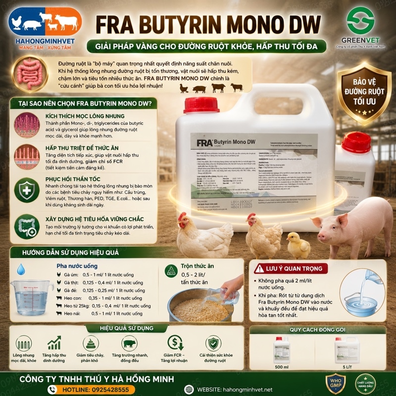 FRA® Butyrin Mono DW liquid 2 lit (Lông nhung)