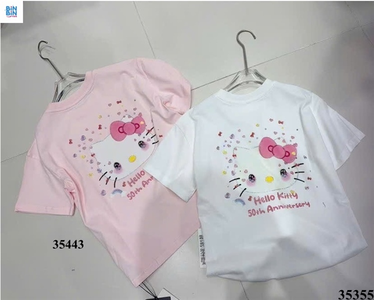 35443- Áo thun Kitty hồng nơ hồng