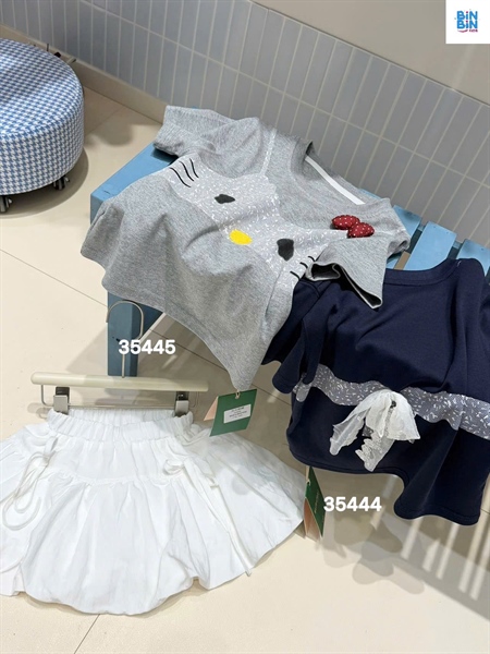 35445- Áo thun xám yếm kitty