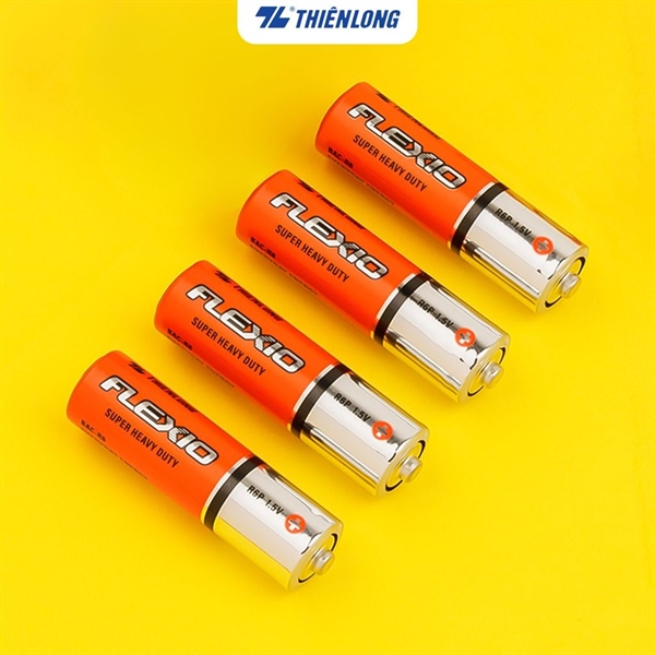 Pin AA Flexio R6P Thiên Long 1.5V Vỉ 4 Viên – Nguồn Điện Ổn Định Cho Thiết Bị Gia Đình