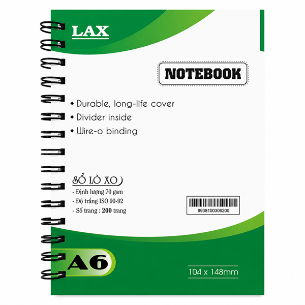 Sổ lò xo A6 200tr LAX T100