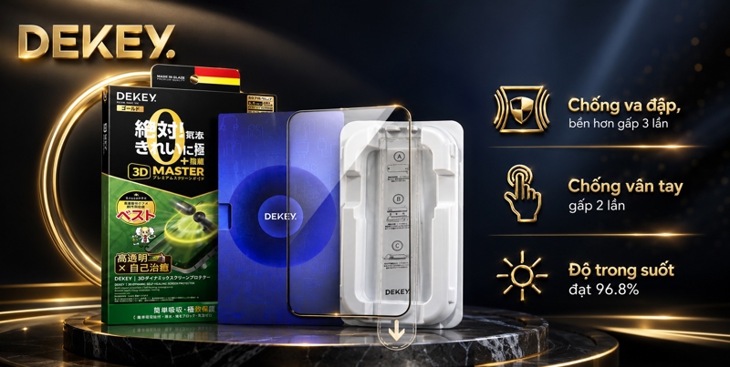 Miếng dán kính cường lực IPhone MASTER GLASS DEKEY.