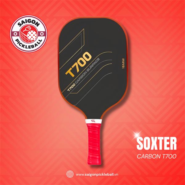 Vợt Pickleball Soxter Carbon T700 - Màu Đỏ