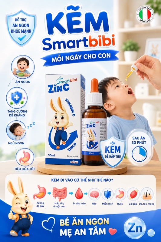 Kẽm Smartbibi ZinC 30 ml 0m+ hsd 7/28