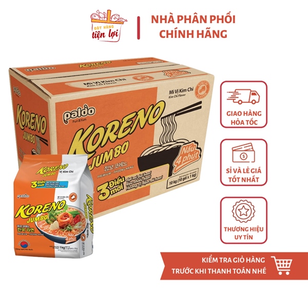 Mì vị Kim Chi Koreno Jumbo 1kg (10 gói/thùng)