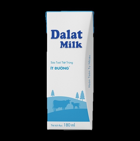 Sữa tươi tiệt trùng ít đường Dalat Milk 180ml