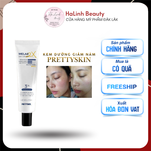 Kem dưỡng trị nám PrettySkin Melas 2X Trenexamic 3% ban ngày 50ml