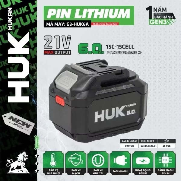 Pin 15cells 6.0Ah (GEN3)G3-HUK6A hunkan