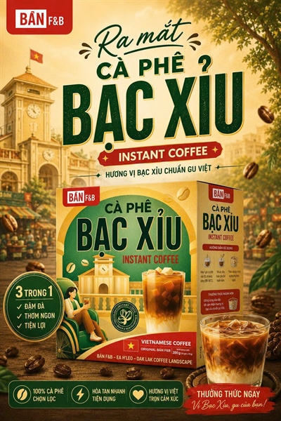 Cà phê Bạc xỉu 200g (24gói/hộp)