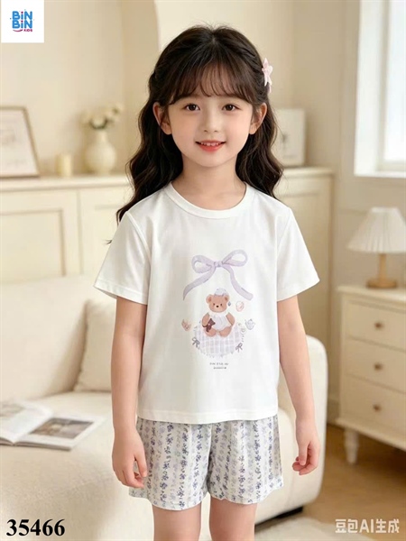 35466-Bộ Tobela TN gấu nơ tím