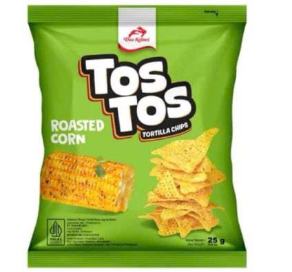 Bánh tortilla chips vị bắp nướng hiệu tos tos 22g