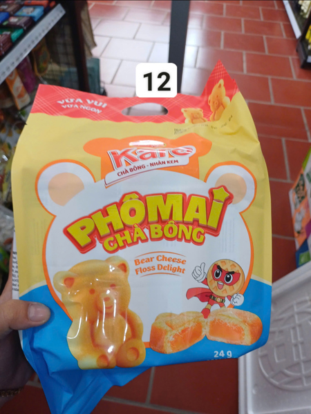 RYCHYK - Bánh Karo chà bông nhân phô mai túi 192gx12 Gấu