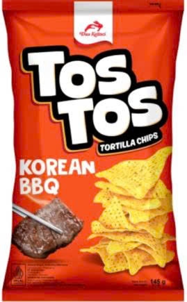 Bánh snack tortilla chips vị BBQ Hàn Quốc hiệu tos tos 22g