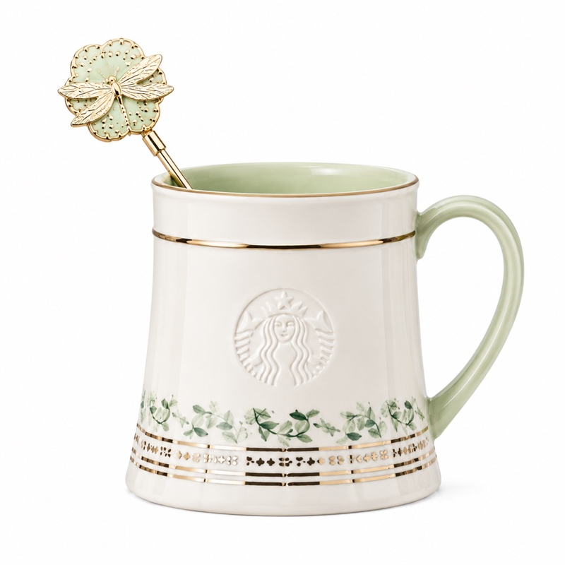 SP26_Spring Sequence Horse Skirt Mug with Stirring Stick (Green)
