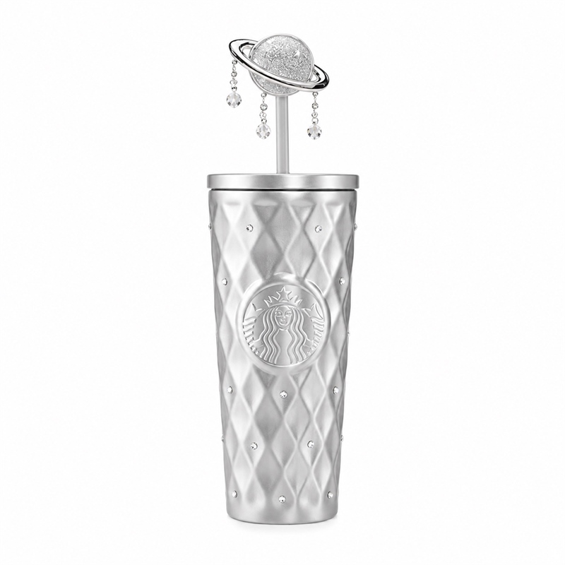 SM26_Purple Night Galaxy Rhinestone-Embellished SS Cold Cup (Silver)
