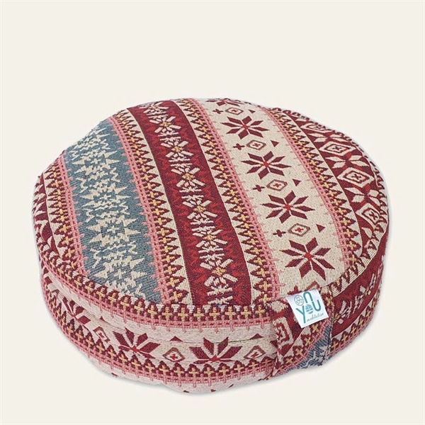 Bồ đoàn ngồi thiền vỏ đậu xanh 30cm – Đỏ Lam Giác Ngộ (Meditation Cushion) | OnYou Meditation