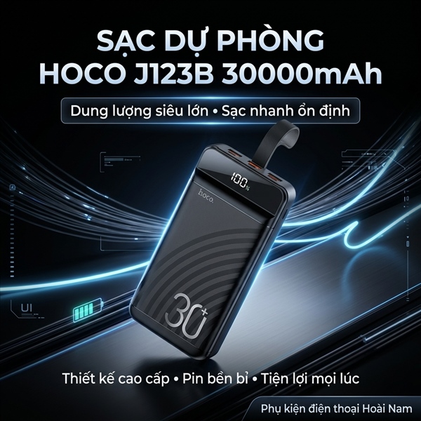 Sạc dự phòng Hoco J123B 30000mAh