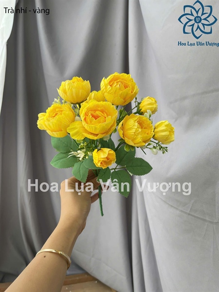 Trà nhí - vàng - Hoa cành ngắn - Hoa Lụa Vân Vượng