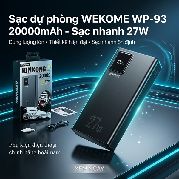 Sạc dự phòng WEKOME WP-93 20000mAh (27W)