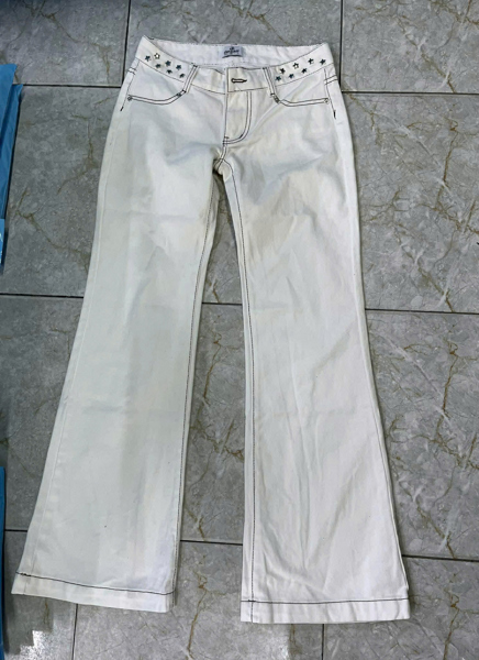 Quần Kaki TWENTI Đáy Cực Ngắn Đính Ngôi Sao - Kaki Trắng - 1