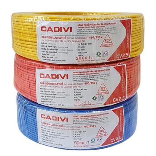 CADIVI - Cáp đơn CV 1.5 - 0,6/1kV (LF)