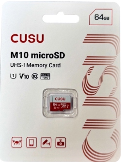 Thẻ nhớ CUSU U1 V10 MicroSD 64Gb M1064GB chính Hãng DSS, Hiệu CUSU màu đỏ
