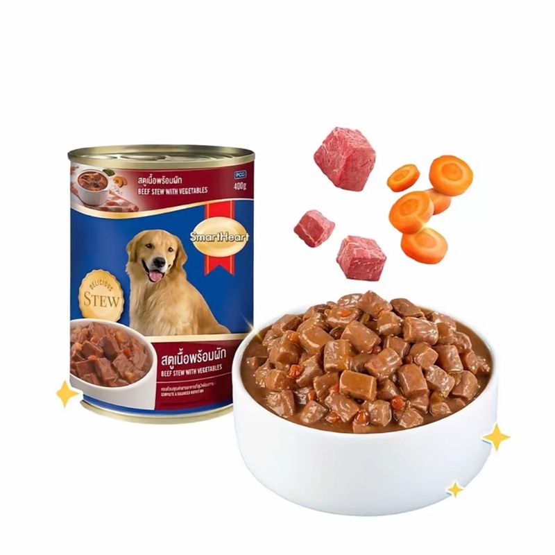 Pate lon Smartheart cho chó vị Bò hầm & Rau 400g
