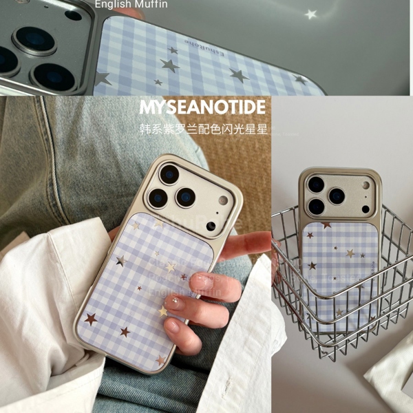 Case Caro Tím Ngôi Sao Viền Bạc - 15PRO
